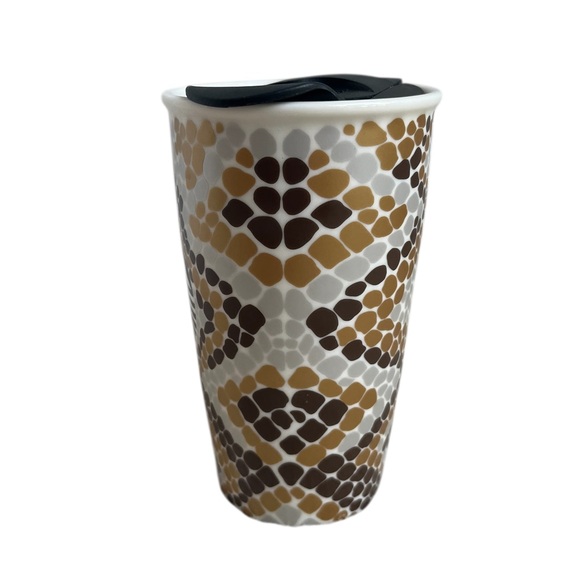 Starbucks Texas Ceramic Tumbler Travel Mug 2015 Snake Skin Pattern With Lid Rare - Picture 2 of 7